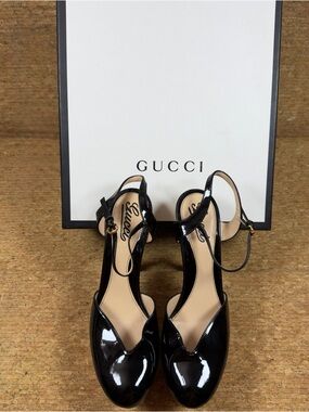 Gucci Agon Platform Pumps Ankle Strap EU 39.5/40 w Box & Dust Bag